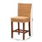 Baxton Studio Racquel Modern Bohemian Natural Rattan and Mahogany Wood Counter Stool 217-12734-ZORO - alternate 3